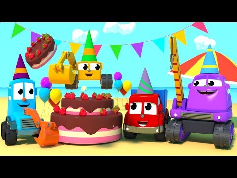 FRIENDS ON WHEELS EP 14 - LITTLE RED DUMP TRUCK FUNNY BIRTHDAY PARTY