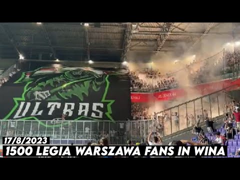 1500 LEGIA WARSZAWA FANS IN WINA || FAK Austria Wien vs Legia Warszawa 17/8/2023