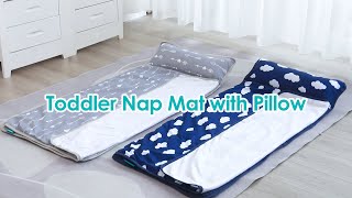 Biloban Toddler Nap Mat with Pillow and Blanket, Lightweight Kids Nap Mats for Preschool Daycare