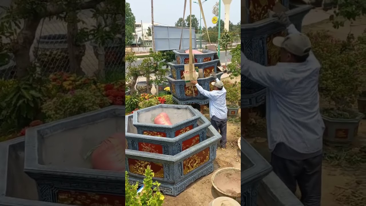 Giao lô chậu lục giác lớn cho A khách Phan thiết
