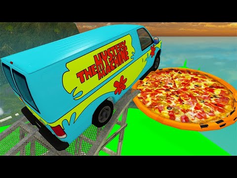 Beamng drive - Random Car Jumping Into A Pizza #6 | BeamNG-Destruction