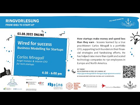, title : 'Ringvorlesung "Wired for Success - Business Modelling for Startups" mit Carlos Miragall Martinez'
