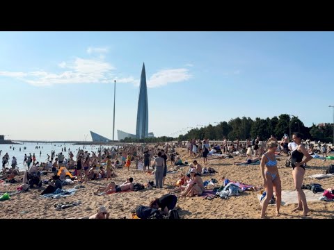 Extreme HEAT on The BEACH of St Petersburg, Russia! Whoa!