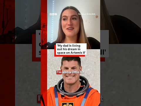 Artemis II astronaut's daughter describes what it's like having a parent up in space. #Nasa #BBCNews