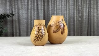 Fun ways to use wood burning pens to create great looking gourd art with Kelsey and Christy