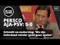 Schmidt na mokerslag bij Ajax: 'We zijn inderdaad minder goed gaan spelen'
