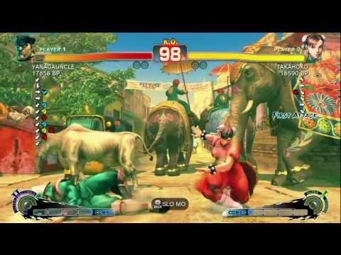TAKAHOKO [Chun] vs YANAGAUNCLE [Bison] SSF4 Japanese Online Ranked Matches - TRUE-HD