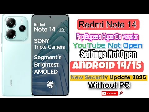 Redmi Note 14 5G Frp Bypass|All Model Frp bypass Mi Poco Xiaomi Redmi| New Security Update 2025 Frp 