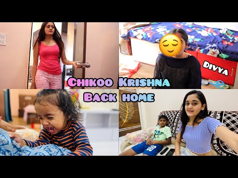 Divya Is my Life | Krishna Chikoo Baby are back Home From Village Bindass Kavya Family Pizza Party