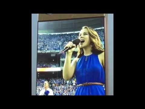 Maggie Marx singing the National Anthem at the Royals (9-30-2014)