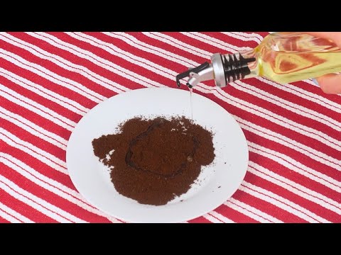 Pour oil over the coffee and be amazed at how it works