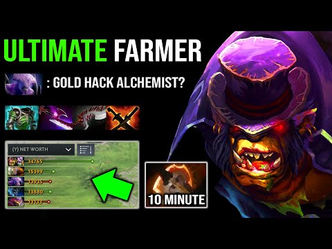 Amazing Farm Guide Solo Mid Alchemist 10Min Battle Fury + Infinite Creep Stack 1100 GPM Speed DotA 2