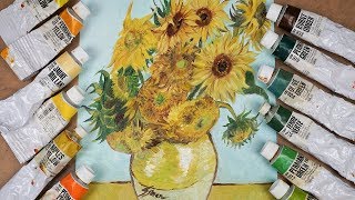 [Oil painting] How to  Vincent van Gogh's  sunflower with Oil paint Step by Step │ Art Ssineu