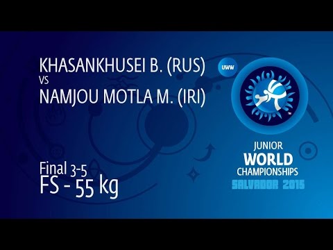 BRONZE FS - 55 kg: B. KHASANKHUSEI (RUS) df. M. NAMJOU MOTLA (IRI), 6-4