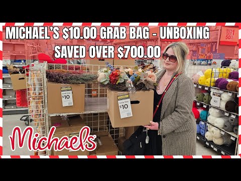 MICHAEL'S $10.00 GRAB BAG/BOXES UNBOXING SAVED OVER $700.00!! #michaelscraftstore #grabbag