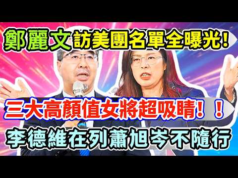 鄭麗文訪美團名單全曝光，三大高顏值女將超吸睛，李德維在列蕭旭岑不隨行！#鄭麗文