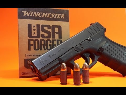 Winchester USA Forged Steel Cased 9mm Ammo - Three Gun Test- Glock - S\u0026W - Ruger