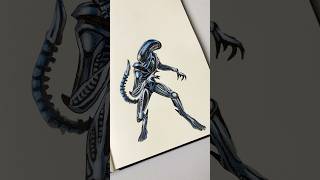 xenomorph drawing#alien #xenomorph  #horror #scifi #fyp