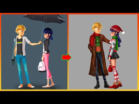 Miraculous: Ladybug And Adrian Glow Up In Christmas Noel - Miraculous Cartoon Art
