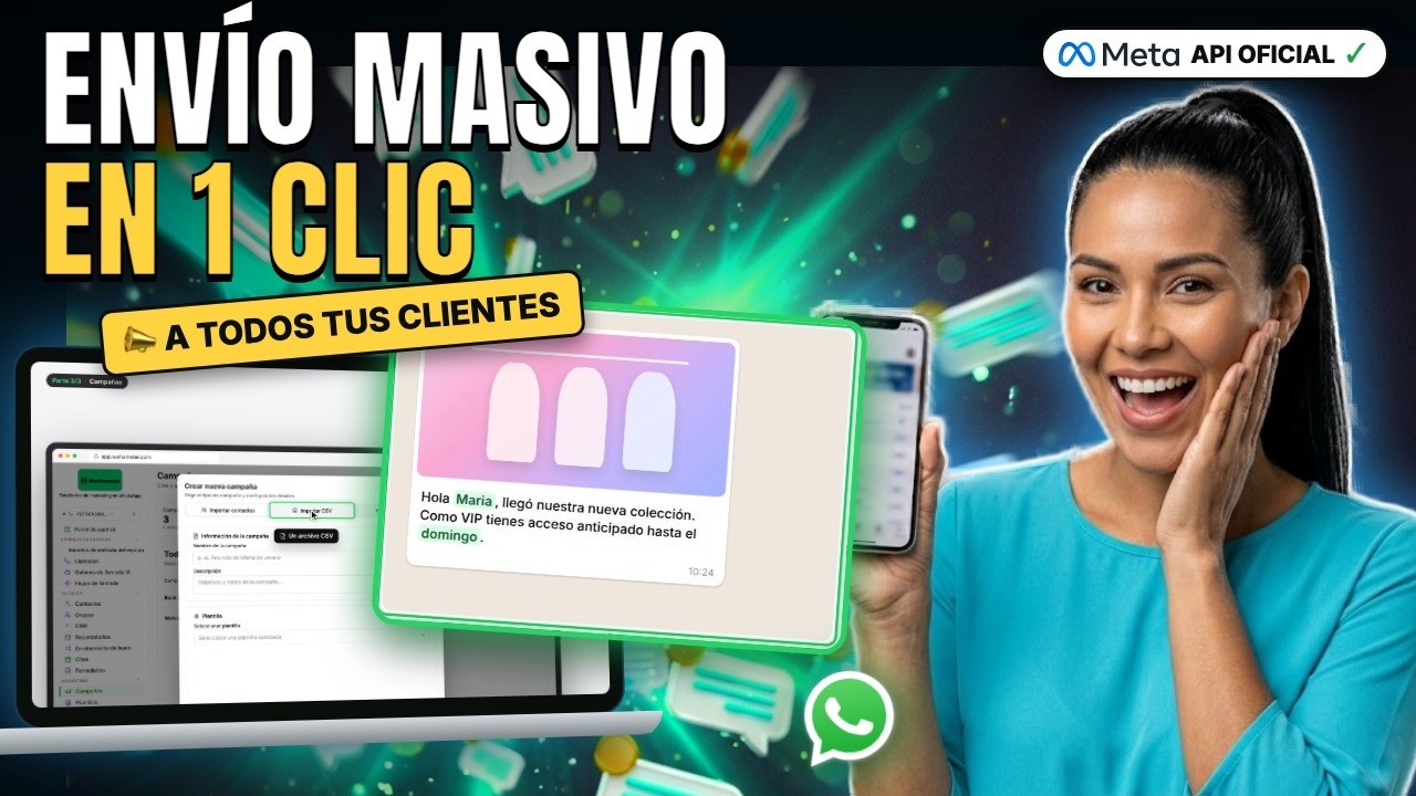 Mensajes masivos WhatsApp API — tutorial en español