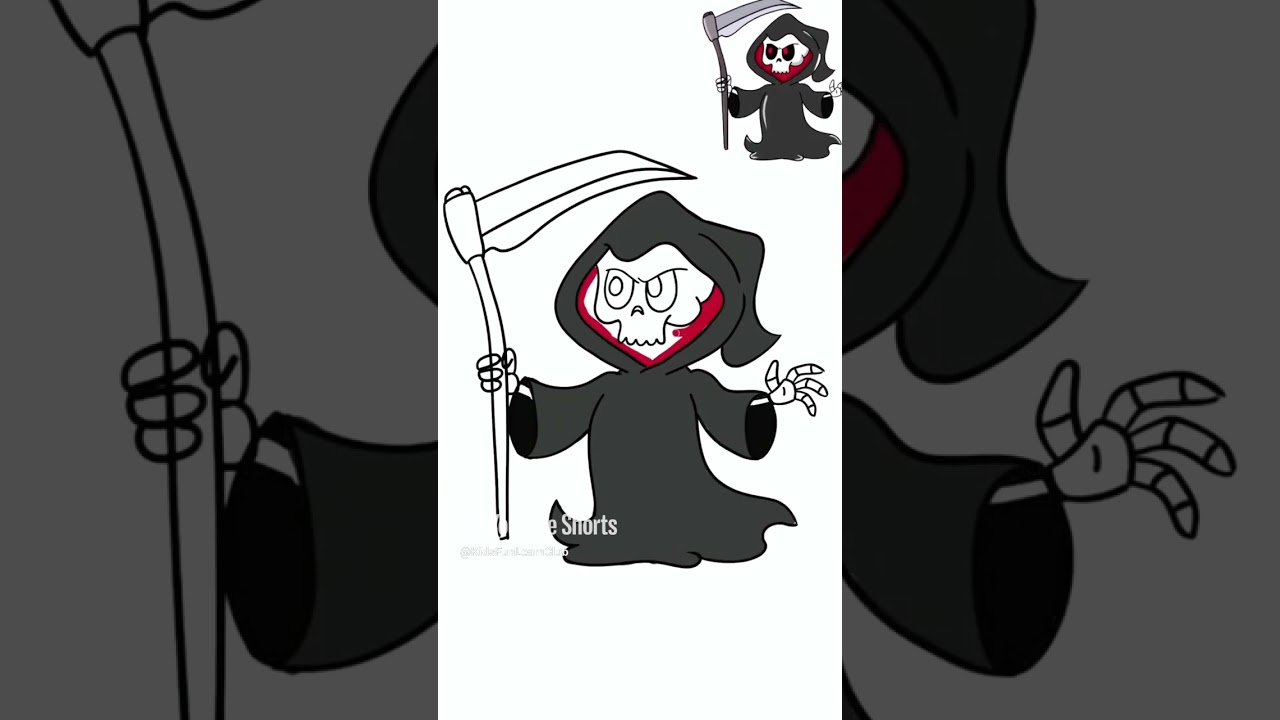 Draw SCARY GRIM REAPER for Kids