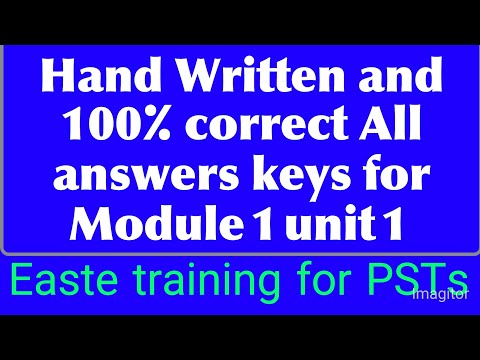Hand written and 100% correct all answers keys for module 1 unit 1 #training  @imtiazahmad3600