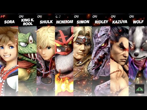 Sora vs King K. Rool vs Shulk vs Incineroar vs Simon vs Ridley vs Kazuya vs Wolf