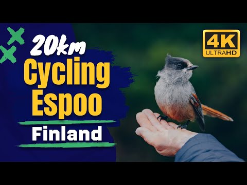 Espoo, Tapiola 🇫🇮 4K Cycling Tour Finland