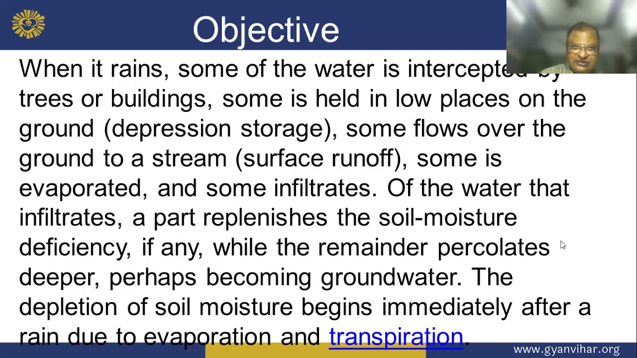 Water Resources Engineering (Lecture No 34) Infiltration , Runoff