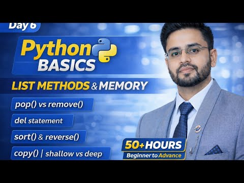 Python Complete Tutorial For Data Analyst 2026 Day 6 Python List Methods Memory Management