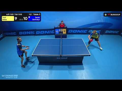15:30 Yurii Kolos - Serhii Zavinskyi 11.09.2023 TT Euro.Cup Ukraine Professional. TABLE 3