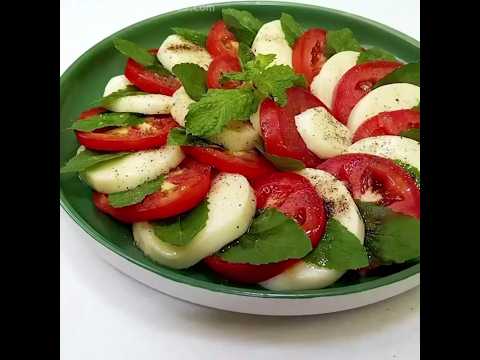 Caprese Salad | Tomato and Mozzarella Salad | Italian Caprese Salad Recipe | Italian Salad Recipe