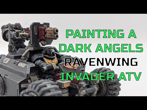 Painting A Dark Angels Space Marine Ravenwing Invader ATV - Warhammer 40K