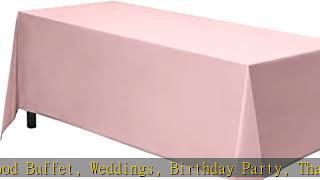Gee Di Moda Rectangle Tablecloth - 70 x 120 Inch | Pink Rectangular Table Cloth in Washable Polyest