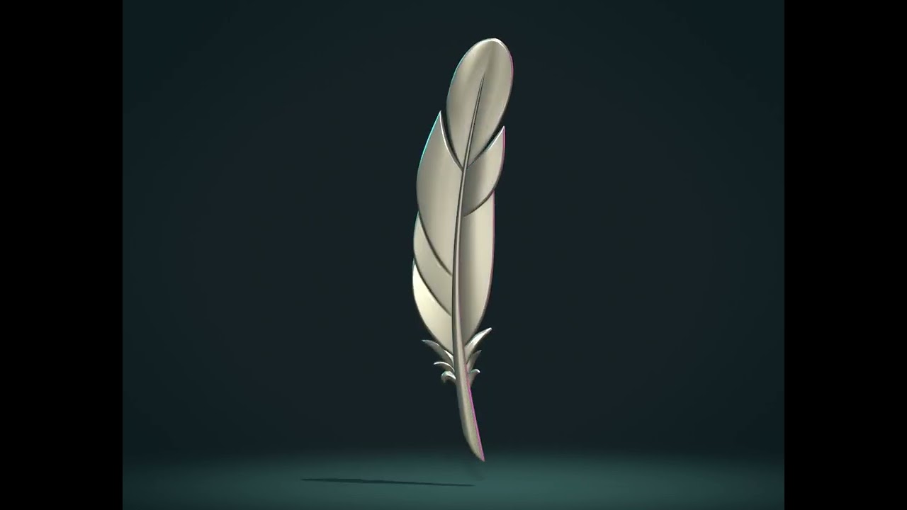 Stylized Feather 3D Print Model