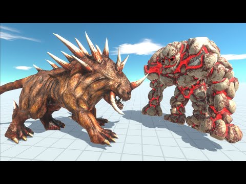 Hellhound vs Lava Golem🔥 | Infernals Battle | - Animal Revolt Battle Simulator