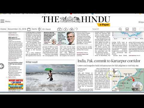 23 November 2018 - IMPORTANT HEADLINES The Hindu Current Affairs  - Mrs. Bilquees Khatri