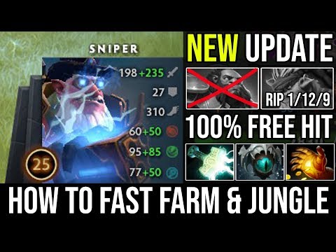 NEW Farming Guide For Sniper in 7.22g | WTF 7Min Midas Deleted Tanky Axe & BB 100% IMBA - DotA 2