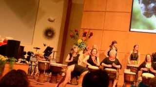 Kendal Drumsistas dancing animal mask girls