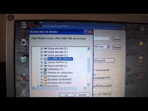 comment installer xp par usb