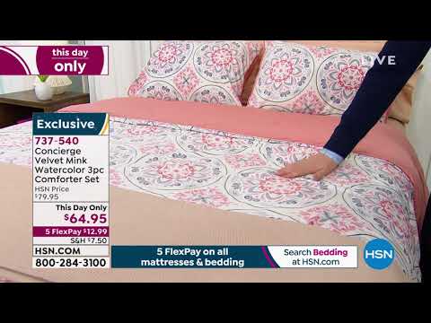 Concierge Collection Velvet Mink Watercolor 3piece Comfo...