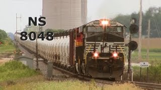 preview picture of video 'NS 8048 West (With NS 8114 Trailing) by Chana, Illinois on 8-31-2013'