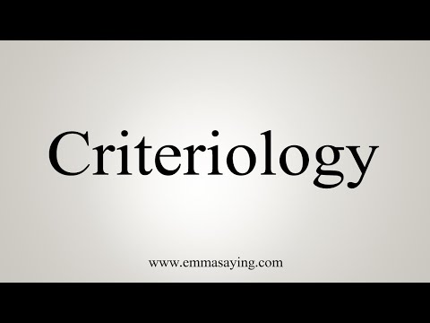 How To Say Criteriology