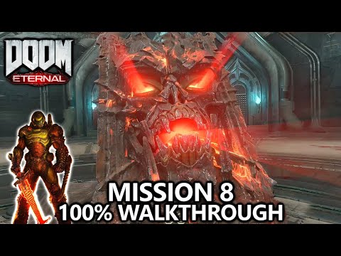 DOOM Eternal - Mission 8 - 100% Walkthrough - All Secrets, Collectibles, Upgrades & Challenges
