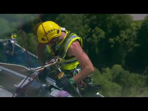 Montage der Hülle des Testurms von Thyssenkrupp in Rottweil D