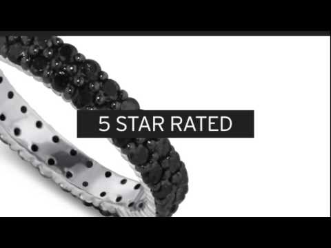 1 1/3ct Black Diamond Double Row Eternity Band Crafted In Solid Sterling   Silver - SuperJeweler.com