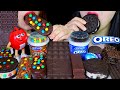 ASMR M&M'S MAGNUM ICE CREAM, OREO ICE CREAM, CHOCOLATE CAKE, M&MS DARK CHOCOLATE BAR, CADBURY EGG 먹방