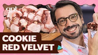 Cookie red velvet com gotas de chocolate branco | Lucas Corazza | Que Seja Doce