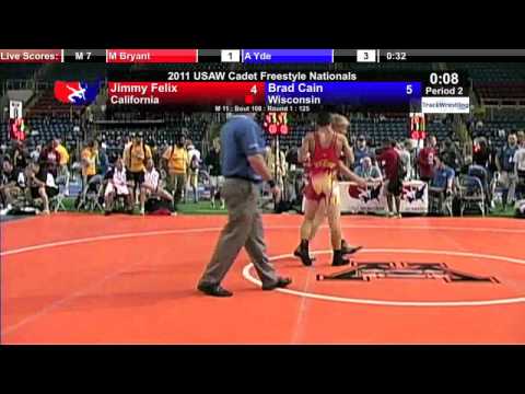 Cadet Freestyle 125 - Jimmy Felix (CA) vs. Brad Cain (WI)