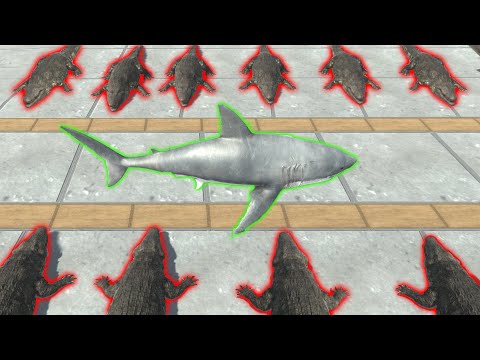 Escape from Deadly Mosasaurus - Animal Revolt Battle Simulator SHARK